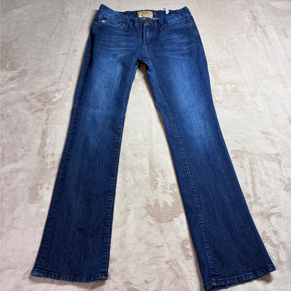 Dear John Hybrid Skinny Bootcut Jean Blizzard Wash Blue Faded Stretch Petite 26P